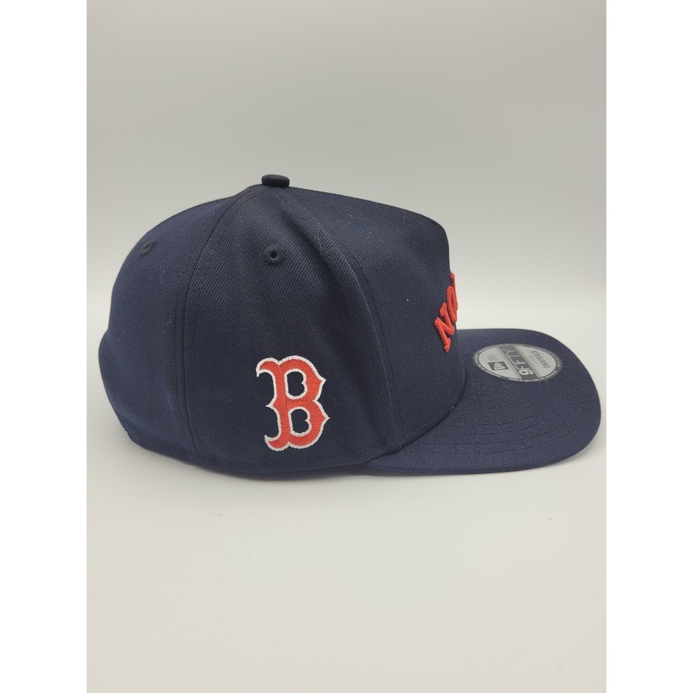 Boston Red Sox Hat Cap Mens Navy Snapback Upside Down Logo MLB Baseball New Era - Picture 4 of 10